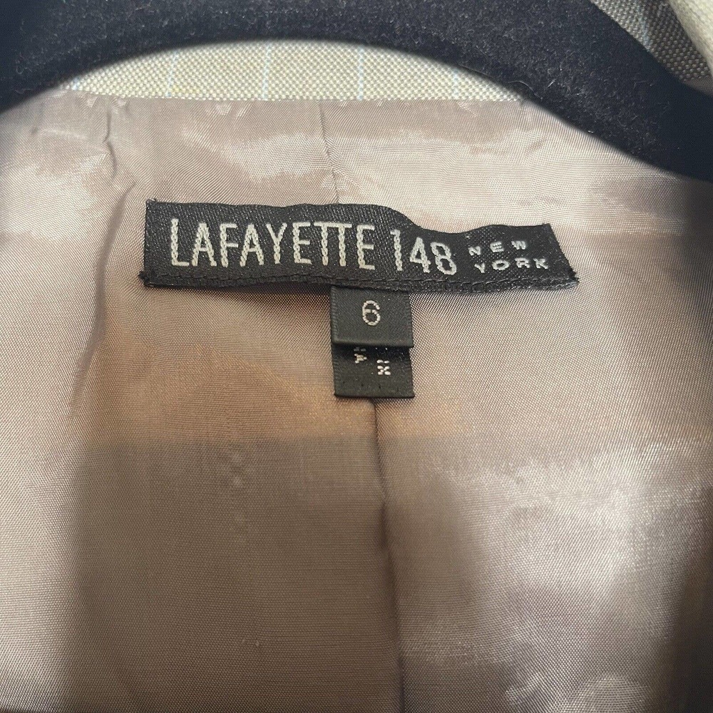Lafayette 148 Pin Stripe Blazer Women's Gray Size 6 - Picture 7 of 8